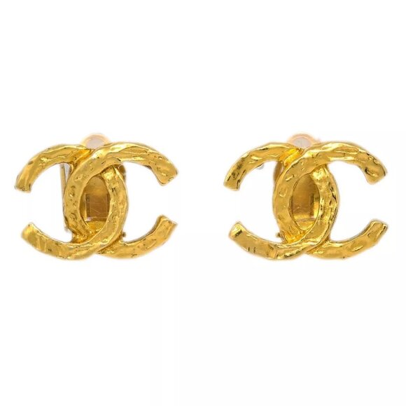 Chanel Gold CC Earrings Clip-On - Picture 1 of 4